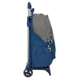 School Rucksack with Wheels Munich Street Blue Grey 32 x 44 x 16 cm