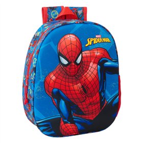 Child bag Spider-Man Red Navy Blue 27 x 33 x 10 cm 3D