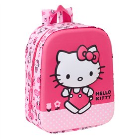 Child bag Hello Kitty Pink 22 x 27 x 10 cm 3D