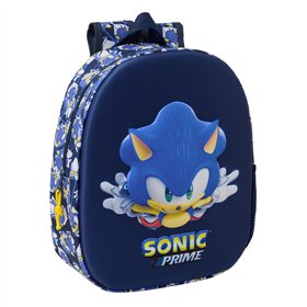 School Bag Sonic City Blue 27 x 33 x 10 cm