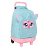 School Rucksack with Wheels Furby Sky blue 33 x 45 x 22 cm