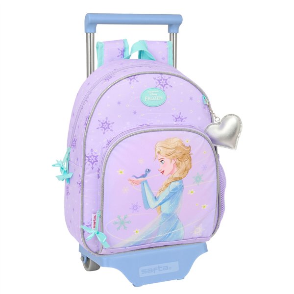 School Rucksack with Wheels Frozen Spirit Lilac 28 x 34 x 10 cm