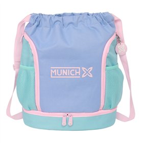 Backpack with Strings Munich Mellow Blue Pink Celeste 35 x 40 x 1 cm