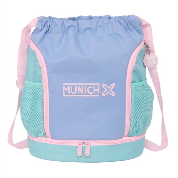 Backpack with Strings Munich Mellow Blue Pink Celeste 35 x 40 x 1 cm