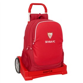 School Rucksack with Wheels Sevilla Fútbol Club Red 32 x 43 x 14 cm