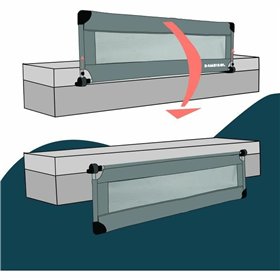 Bed safety rail Looping BL5003G 44 x 150 cm Grey