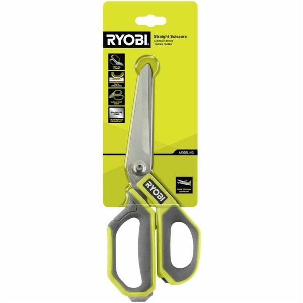 Kitchen Scissors Ryobi Straight Green Metal