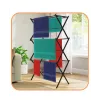 Clothes drying rack Springos HA0210 with adjustable length, telescopic, foldable, black