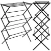 Clothes drying rack Springos HA0210 with adjustable length, telescopic, foldable, black