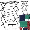 Clothes drying rack Springos HA0210 with adjustable length, telescopic, foldable, black