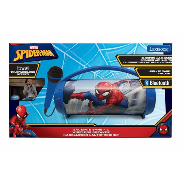Bluetooth Speaker with Karaoke Microphone Lexibook Spider-Man