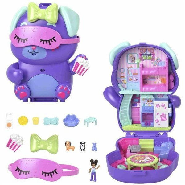 Playset Polly Pocket PUPPY PYJAMA PARTY BOX