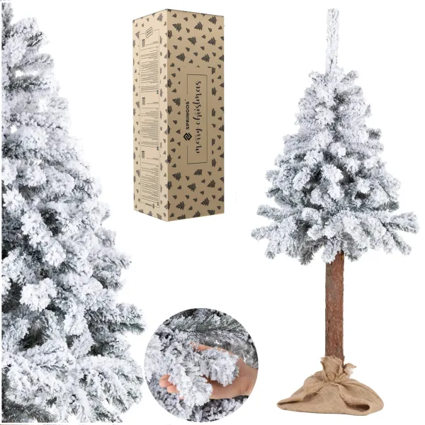 Artificial Snowy Spruce Christmas Tree Springos CT0201 on Trunk, 160 cm