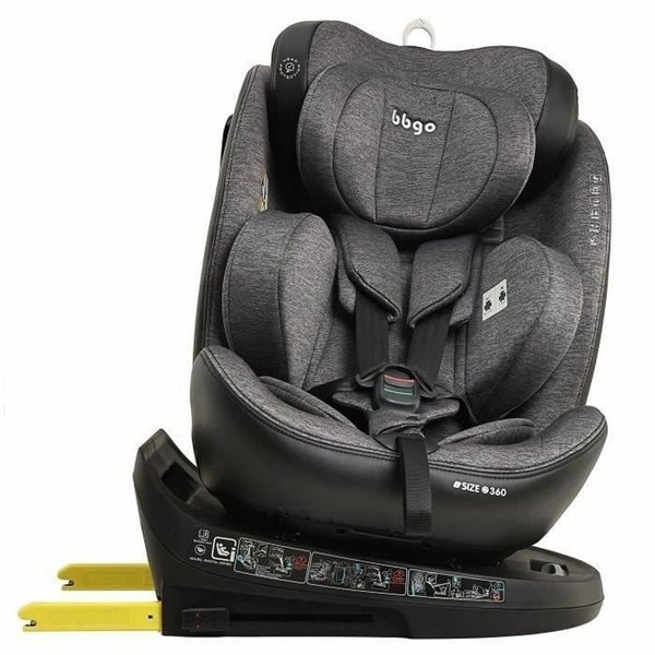 Car Chair BBGO Grey 0 (de 0 a 10 kilos) 0+ (de 0 a 13 kilos) I (9 - 18 kg) II (15-25 kg) III (22 - 36 kg) Children's ECE R129