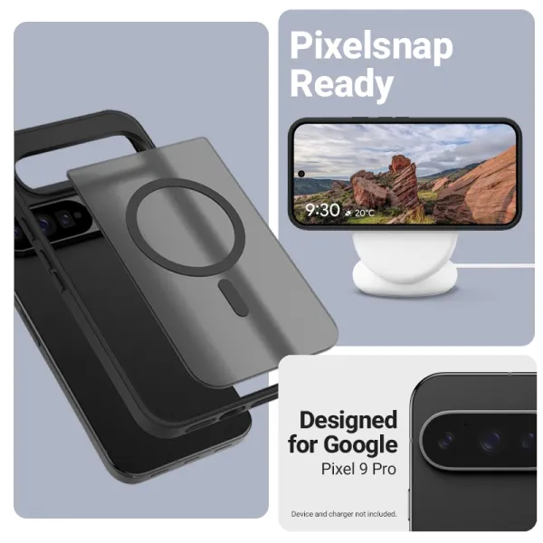 Crong Hybrid Matte Magnetic - MagSafe Case Google Pixel 9 Pro (Black)