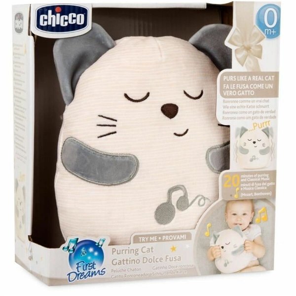 Soft toy with sounds Chicco Cat White