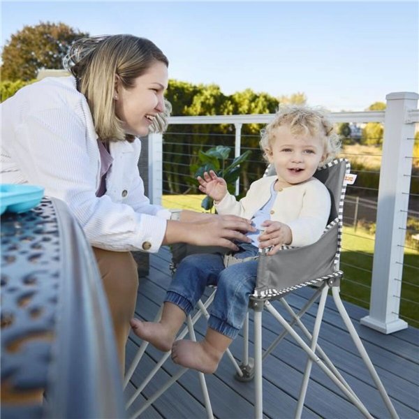 Highchair Bright Starts Pop N Dine Grey