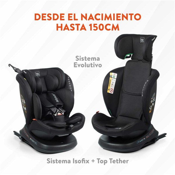 Car Chair Babyauto RODIA Black 0 (de 0 a 10 kilos) I (9 - 18 kg) II (15-25 kg) III (22 - 36 kg) Children's ECE R129/04