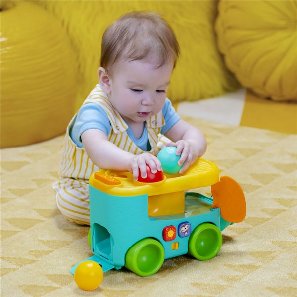 Pull-along toy Bright Starts Pop & Roll Safari Bus