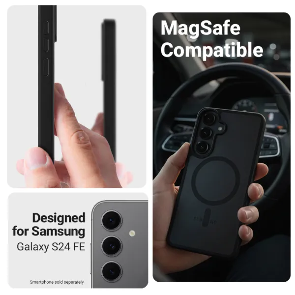 Crong Hybrid Matte Magnetic - MagSafe Case Samsung Galaxy S24 FE (Black)