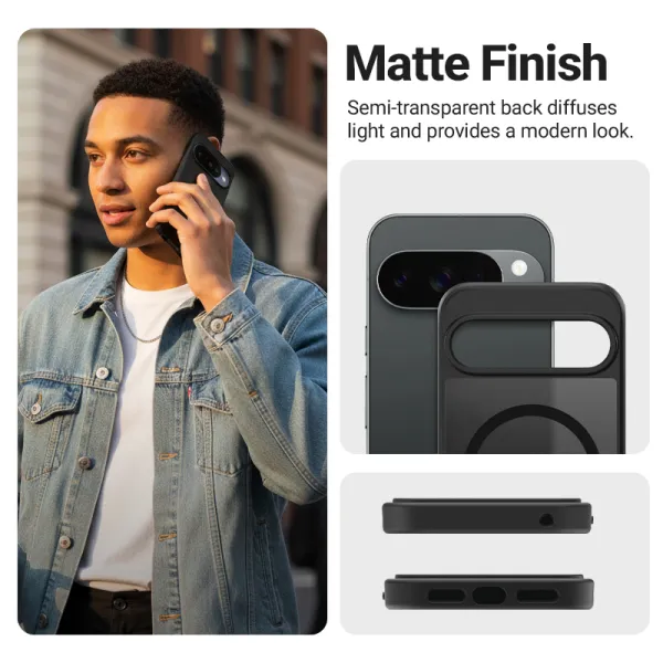 Crong Hybrid Matte Magnetic - MagSafe Google Pixel 9 Case (Black)