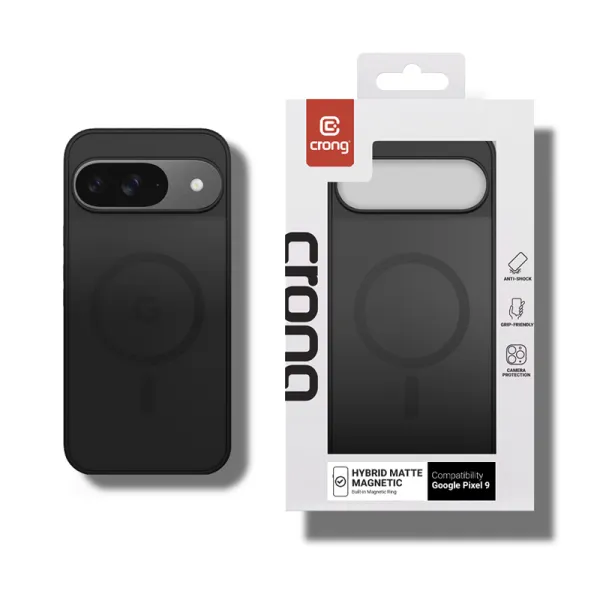 Crong Hybrid Matte Magnetic - MagSafe Google Pixel 9 Case (Black)
