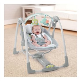 Rocking Chair Ingenuity Compact Swing - Hugs & Hoots White Grey