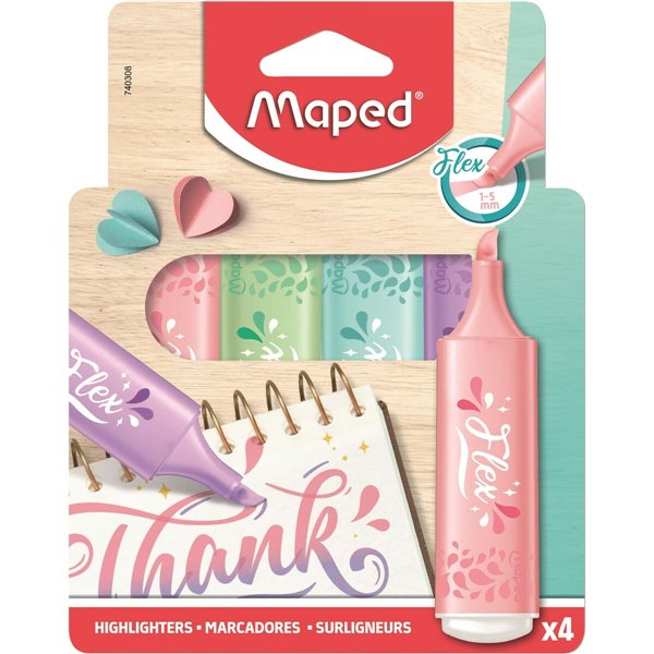 Highlighter Maped 740308 Green 4 Pieces (4 Units)