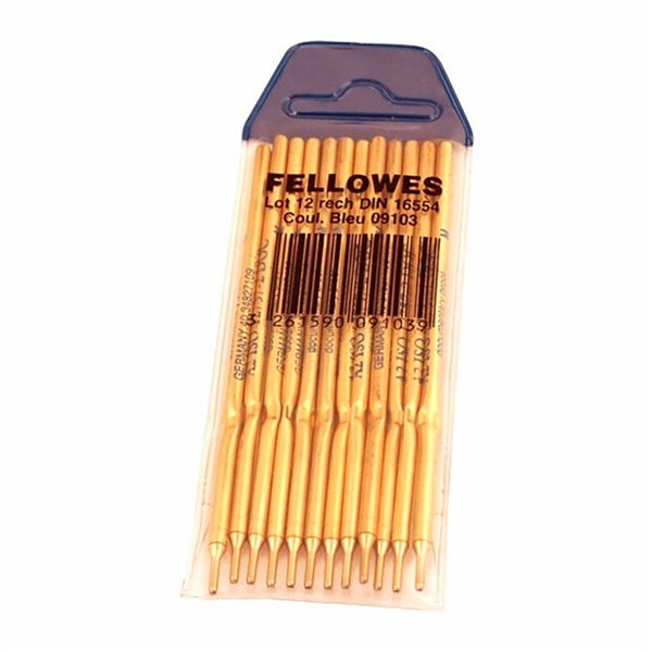 Refill for ballpoint pen Fellowes 0910301 Blue Golden (12 Units)