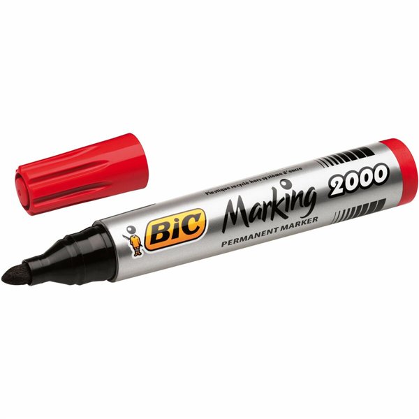Permanent marker Bic Marking 2000 Red 12 Pieces