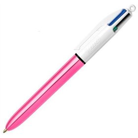 Pen Bic Shine Silver White Pink (12 Pieces)