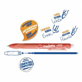 Pen Carioca Oops Red 0,7 mm (12 Pieces)