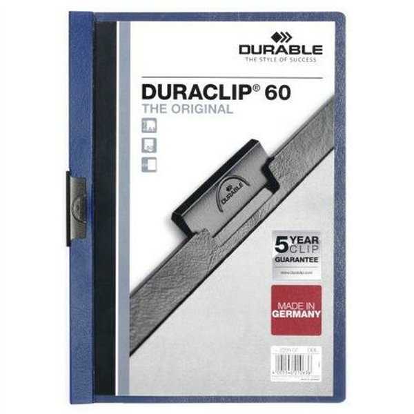 Document Folder Durable Duraclip 60 Transparent Dark blue A4