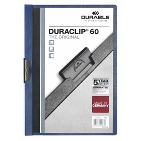 Document Folder Durable Duraclip 60 Transparent Dark blue A4