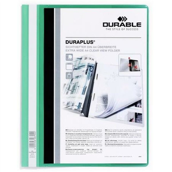 Dossier Durable Fástener Duraplus Transparent Green A4 (25 Units)