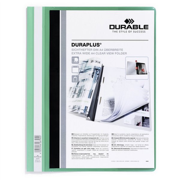 Dossier Durable Fástener Duraplus Transparent Green A4 (25 Units)
