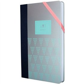 Notebook Milan Turquoise Silver 21 x 14,6 x 1,6 cm