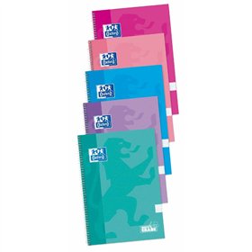 Notebook Oxford Multicolour Din A4 80 Sheets 21,5 x 31,5 cm 5 Pieces