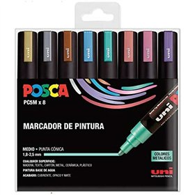 Set of Markers Uni-Ball PC-5M/8C 8 Pieces Multicolour