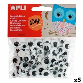 Set of stickers Apli Eyes Black 5 Units