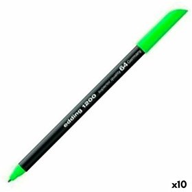 Felt-tip pens Edding 1200 Green (10 Units)