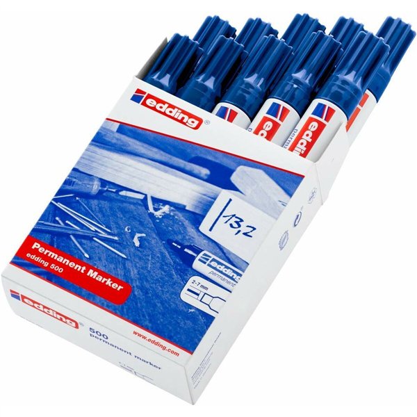 Permanent marker Edding 500 Blue (10 Units)