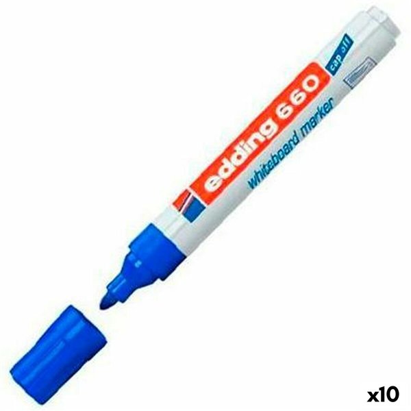 Whiteboard marker Edding 661 Whiteboard Blue White (10 Units)