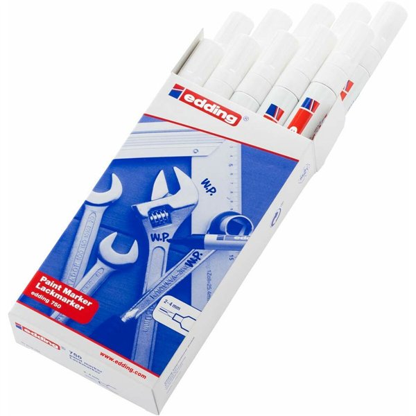 Permanent marker Edding 750 White (10 Units)
