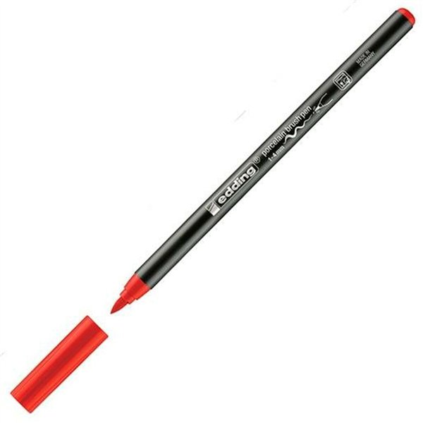 Felt-tip pens Edding 4200 Paintbrush Red (10 Units)