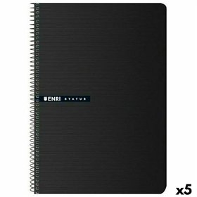 Notebook ENRI Status 100 Sheets A4 Black (5 Units)