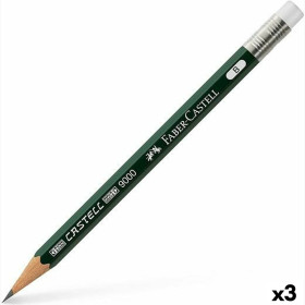 Pencil with Eraser Faber-Castell 9000 B Hexagonal B (3 Units)