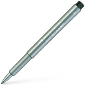 Felt-tip pens Faber-Castell Pitt Artist Metallic Silver (10 Units)
