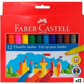 Set of Felt Tip Pens Faber-Castell Jumbo Case Multicolour (12 Units)