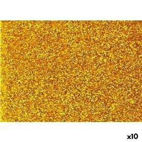 Eva Rubber Fama Golden 20 x 30 cm Glitter (10 Units)